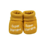 Chaussons super parrain/ super marraine- Divers coloris