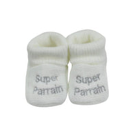 Chaussons super parrain/ super marraine- Divers coloris