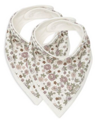 Bavoir bandana retro flowers