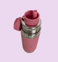 Bouchon paille en silicone pour gourde- Vieux rose