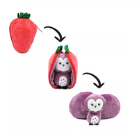 FLIPETZ - Peluche Violet la Chouette/ Fraise