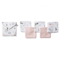 Lot 5 Lingettes lavables + pochette- Botanique blush