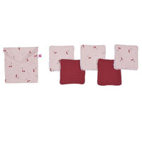 Lot 5 Lingettes lavables + pochette- Cerises