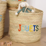 Panier de rangement en feuille de palmier - JOUETS (Taille S)