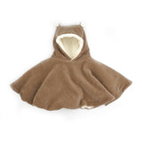 Poncho bébé velours taupe