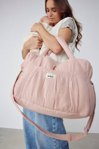 Sac à langer : Le "Comme un bonbon" - double gaze: Vieux rose