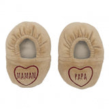 Chaussons velours-0/6M Papa et Maman